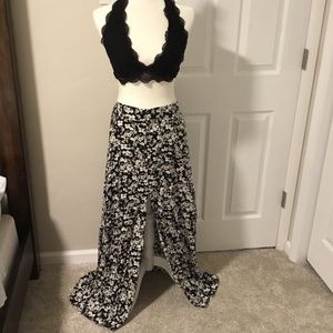 Boho Hippie Flowy Maxi Skirt w Slit. Fits S or M